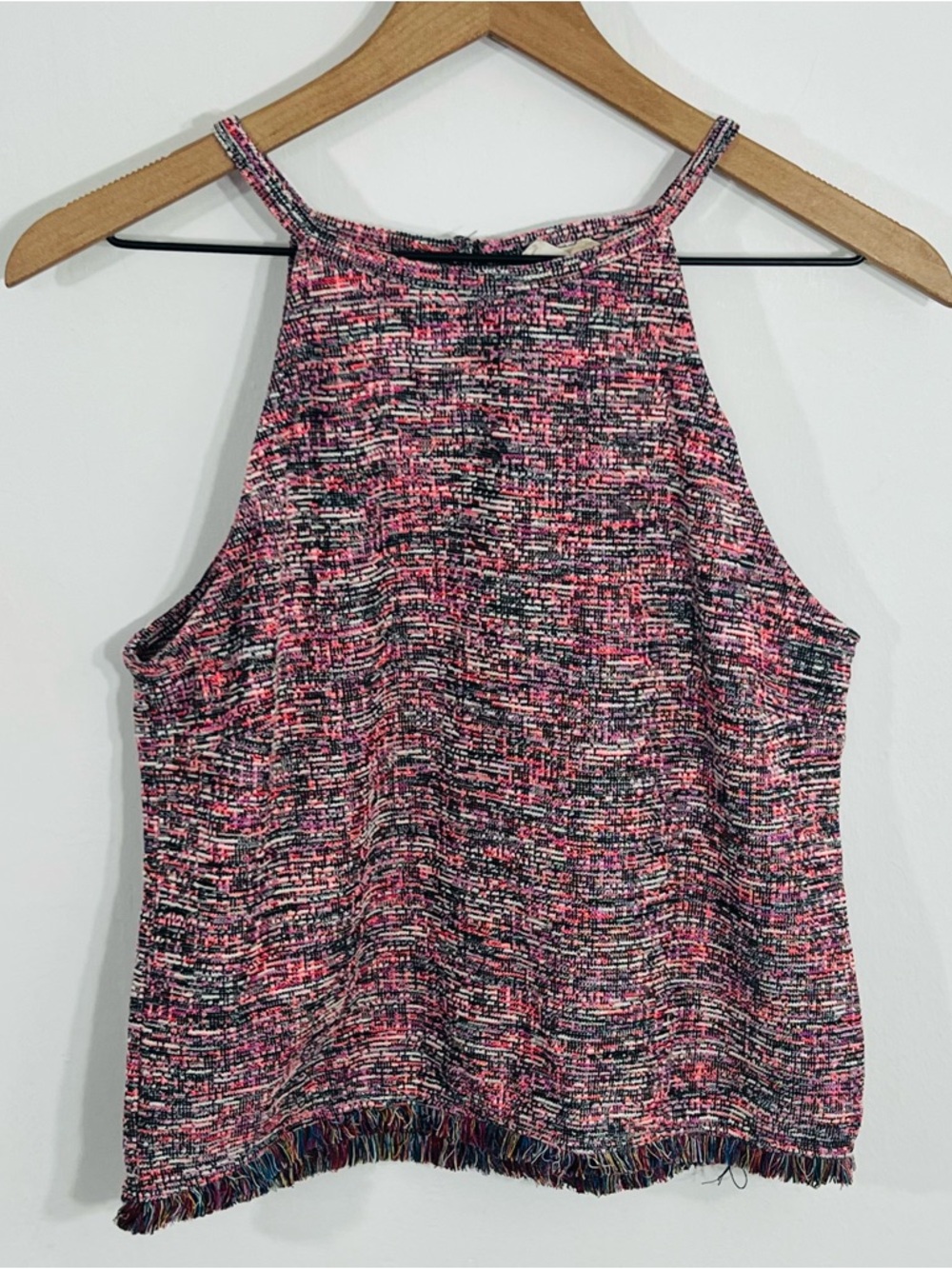Ee;some Knit Tank Top With Frayed Hem Classic Boho Streetwear Super Cute Sz S